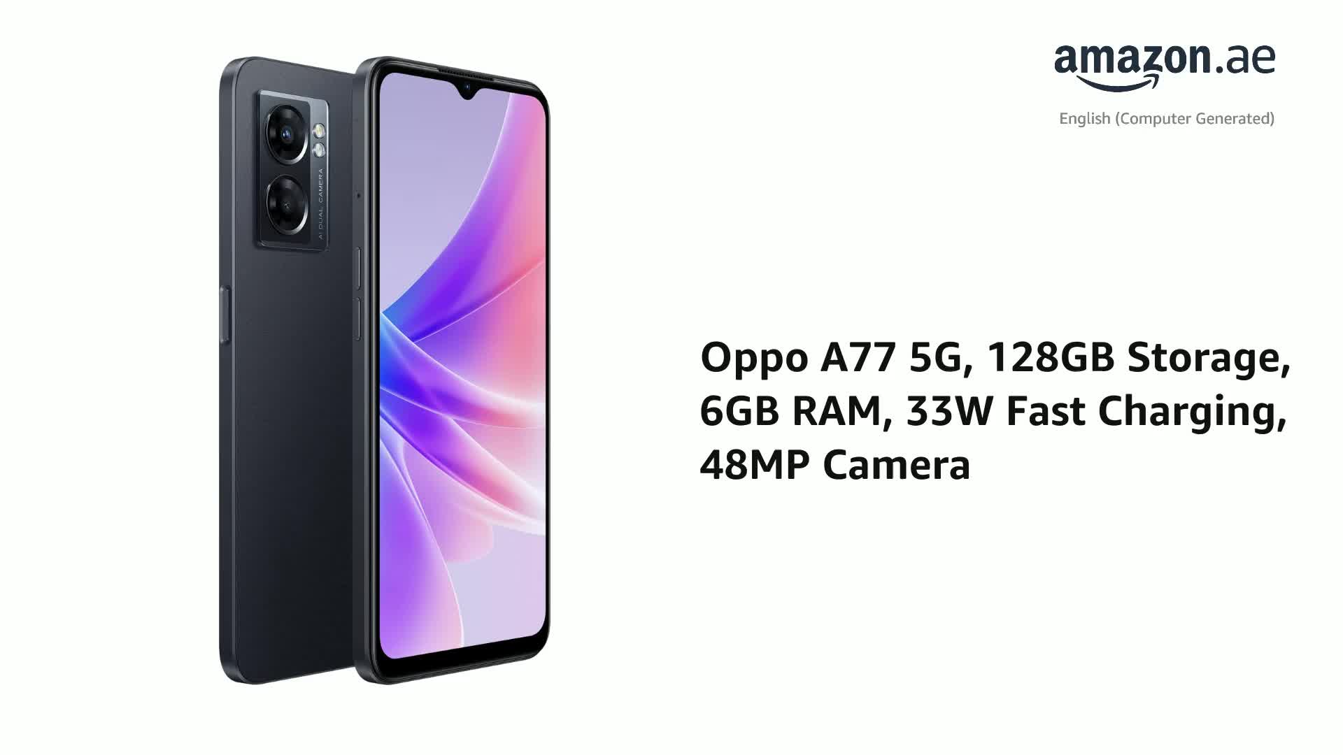 OPPO A77 5G Smartphone Dual SIM 128GB 6GB RAM 6.56inches with 33W