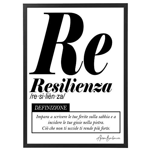 Quadri Motivazionali Quadro Moderno Ufficio e Casa - Cornice varie dimensioni - Motivazionale Skills Made in Italy (Resilienza)