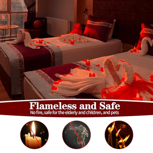 Image of KOABY 25 Pack Flameless Votive Candles, Last 8H+, Red Light, No Timer No Flickering