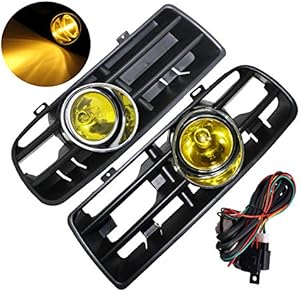 Heart Horse Front Bumper Grill for V-W Mk4 Golf GTI 1998-2004 with Tungsten Fog Lamp Day Running Light