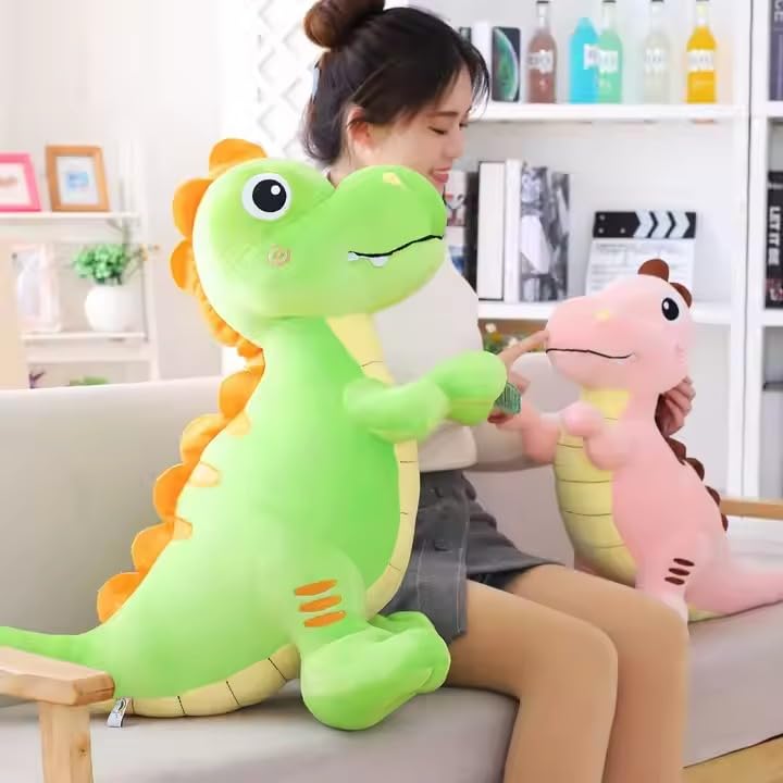 Image of ZEXSAZONE Dinosaur Soft Toy - 35 cm Cute Plush Stuffed Animal | Huggable Cartoon Dino Plushie for Kids, Boys & Girls | Birthday Gift, Baby Shower Present & Room Decor Green
