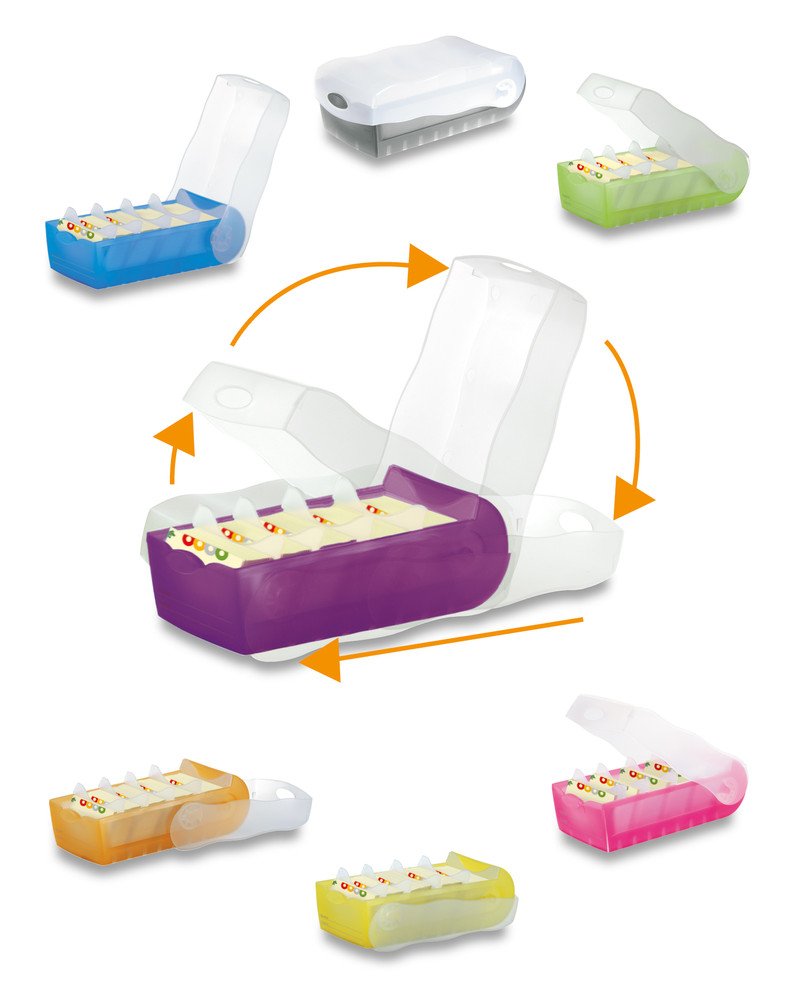 HAN Lernkarteibox CROCO A7 quer, für bis zu 900 Karten, inkl. 100 Karten und 5 Stützplatten (Alle 7 Farben in einem Set)