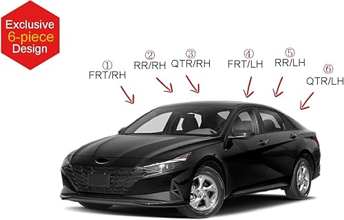 Miniatura 3 de AUTOCLOVER - Juego de 6 viseras laterales para Hyundai Elantra 2021 2022 2023  Deflector de protección fuera del canal de lluvia segura (ahumado)