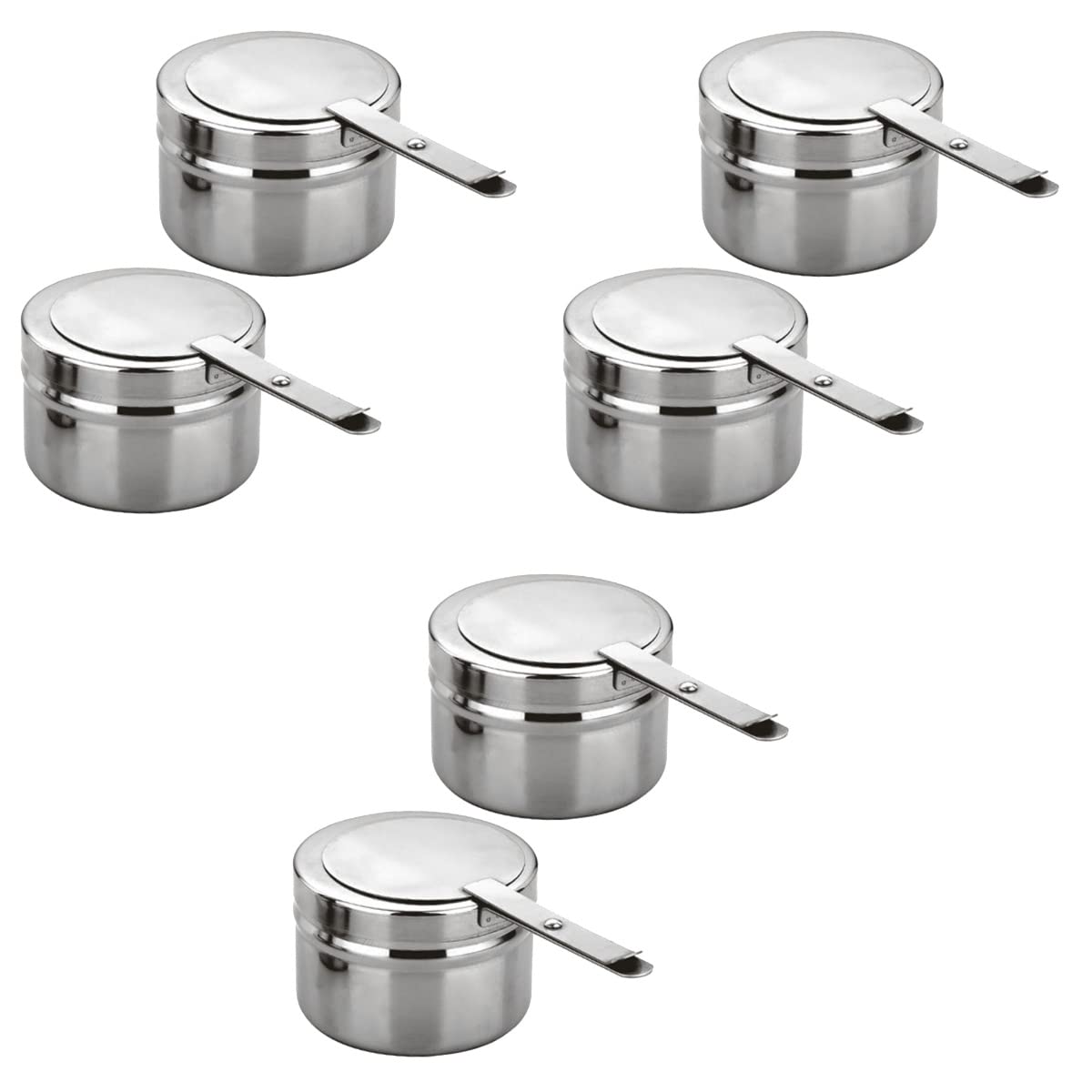 DOITOOL 6Pack Stainless Steel Fuel Holders, Chafing Fuel Holders with Cover, Fuel Holder for Chafing Dish, and Buffet, Barbecue, Party Supplies