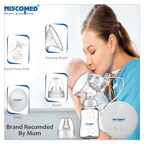 Image of NISCOMED Electric Breast Pump for Feeding Mothers - 3 Phase Pumping, Soft & Gentle, BPA Free, 1-Year Warranty, Efficient & Comfortable Breastfeeding