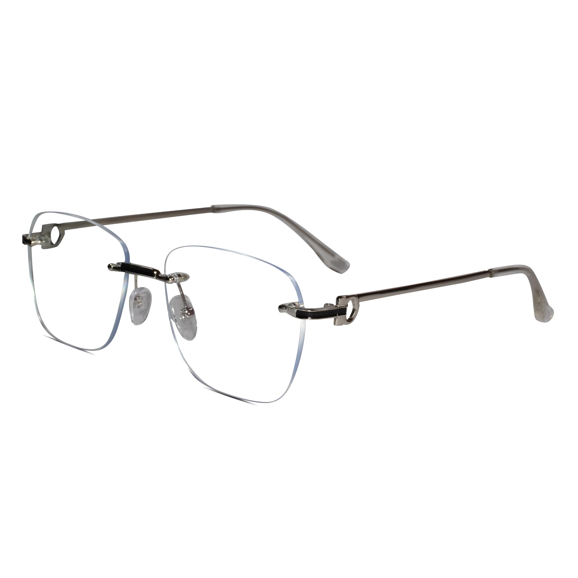 LensKandy Frameless Rectangular Computer Glasses for Eye Protection | Silver (B0D4QXV4CQ) Amazon Price History, Amazon Price Tracker