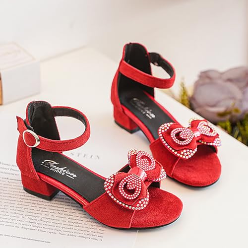 Girls Dress Shoes Toddler Kids Heels Sandals Ankle Strap Wedding Party Cute Bowtie Girl Shoes4
