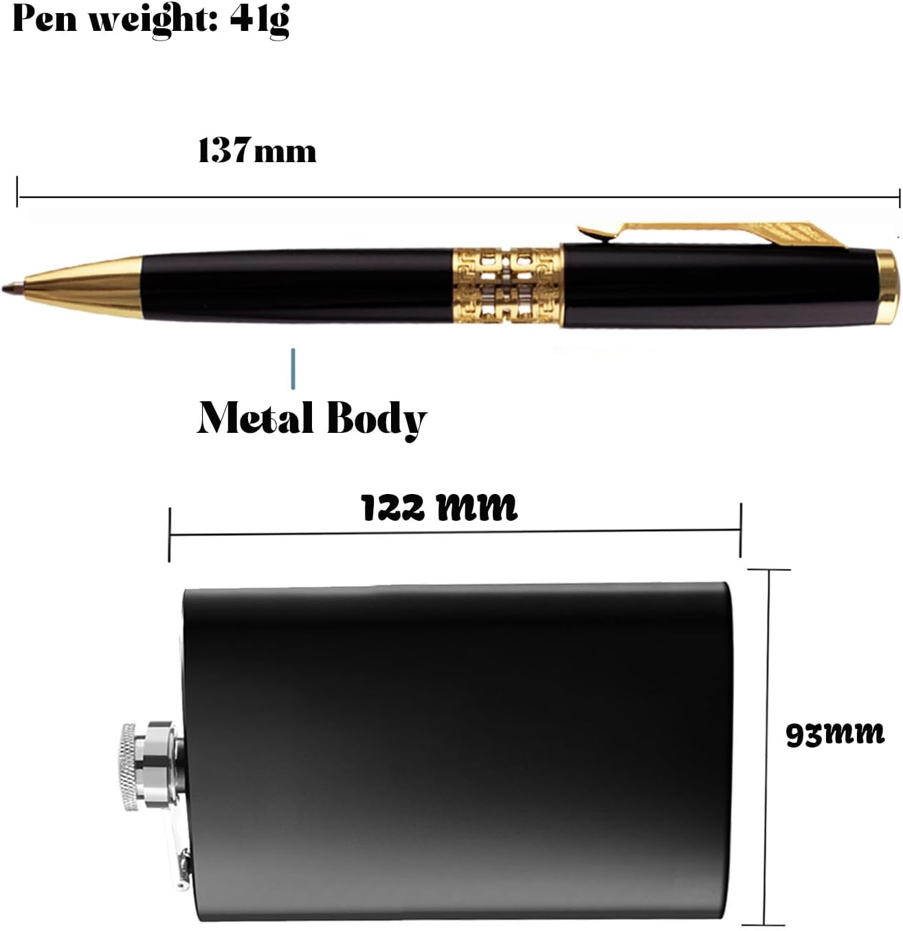 Yastar Custom Gift Pen with a Flagon, Luxury Business Nice Gift Box Quality Pens Metal Body - Personalized with Names Message on the Pen -Gift Pen Set for Family Elder Friends