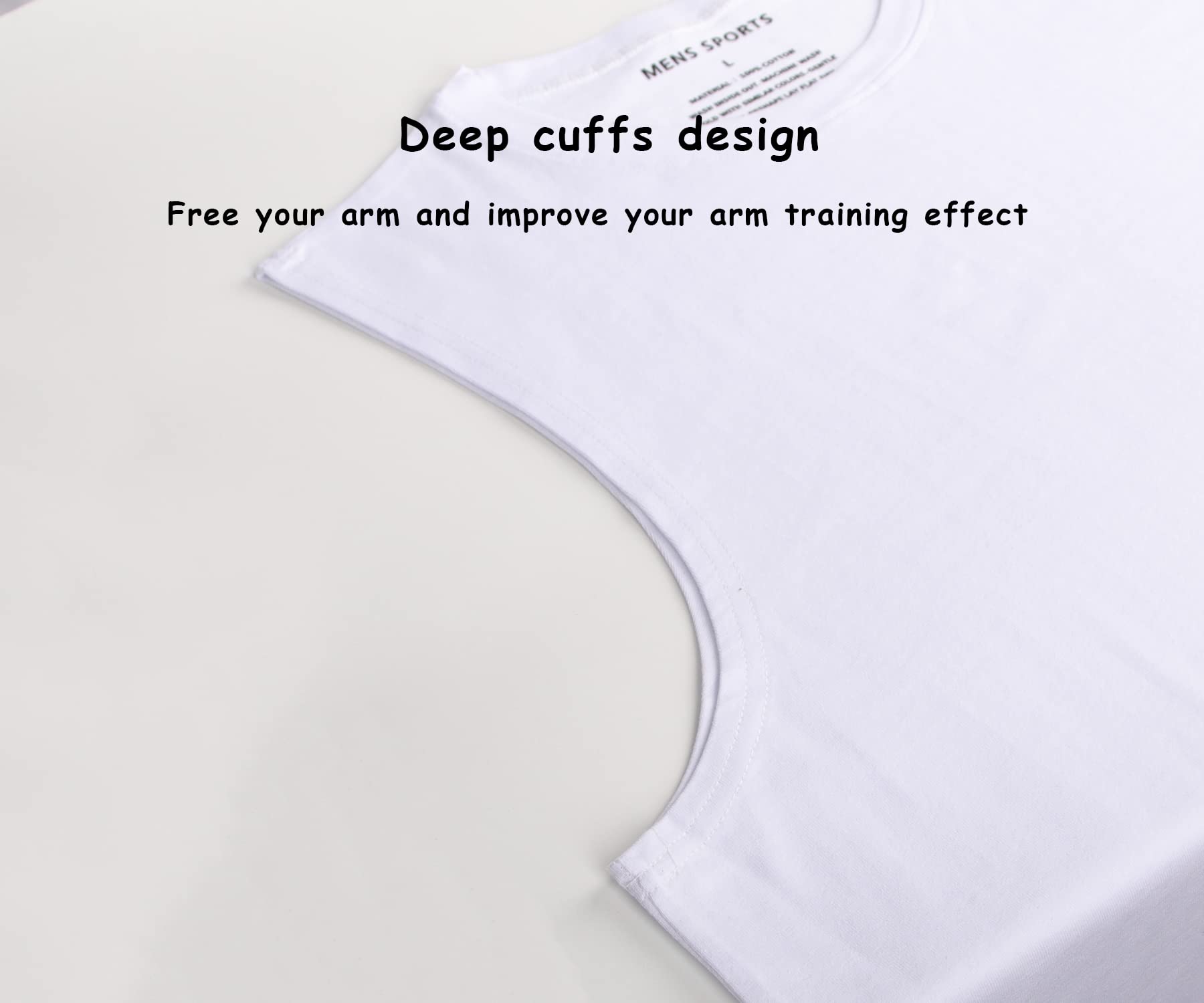 Camiseta sin Mangas para Hombres Algodón Corte Músculo Entrenamiento Culturismo