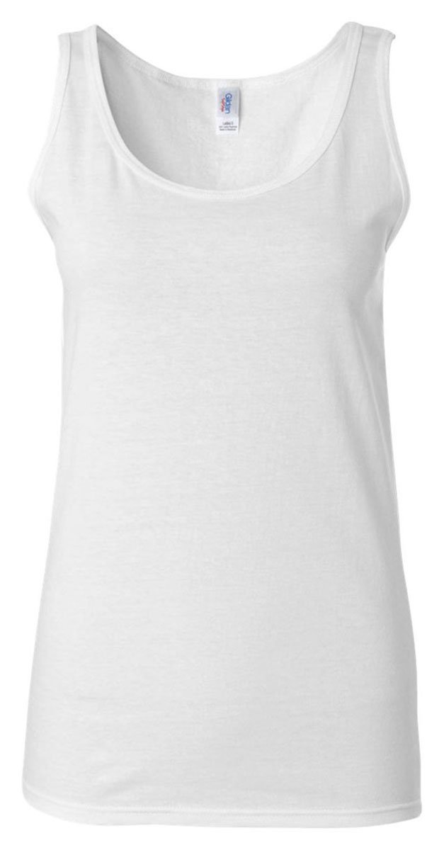 Gildan Ladies Soft Style Tank Top Vest (L) (White)