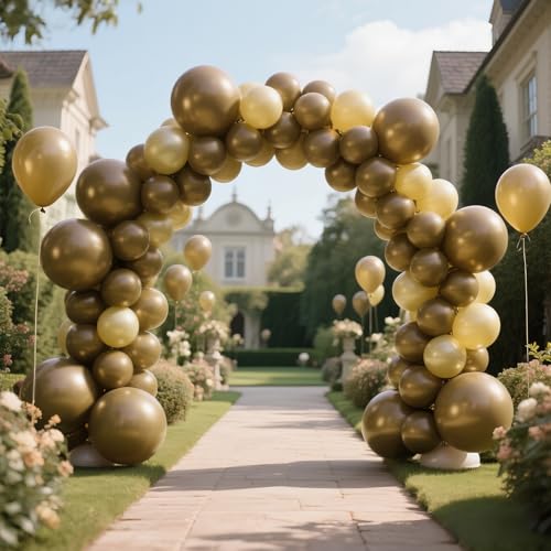 Image of Brown Balloon 12 Inch, 110pcs Latex Party Balloons Helium Bright Color for Birthday Baby Shower Wedding Party Supplies Arch Garland Decoration