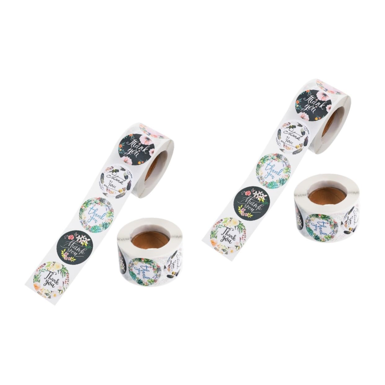 4rotoli Adesivi Ringraziamento Per Sacchetti Confezione Stickers Design Elegante Per Feste e Regali Perfetti Per Decorare e Personalizzare Eventi Speciali