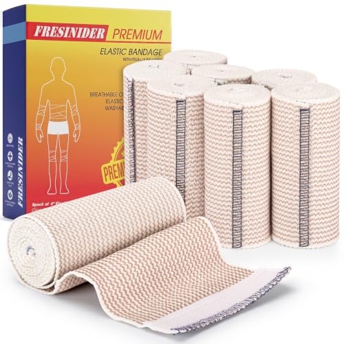 Image of FRESINIDER Premium Elastic Bandage Wrap 4 Inch, 8 Pack, Hook and Loop