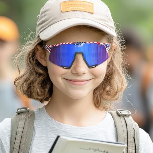Image of X-TIGER Polarized Kids Sunglasses Youth Baseball Sunglasses UV400 Boys Girls Sports Sun Glasses for Softball Cycling Scooter