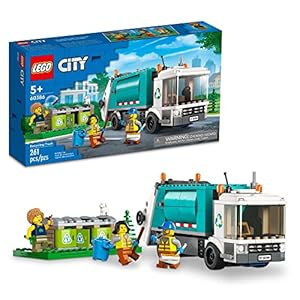 LEGO City Recycling Truck 60386, Toy Vehicle Set with 3 Sorting Bins, Gift Idea for Kids 5 Plus Years Old, Educational Sustainable Living Series