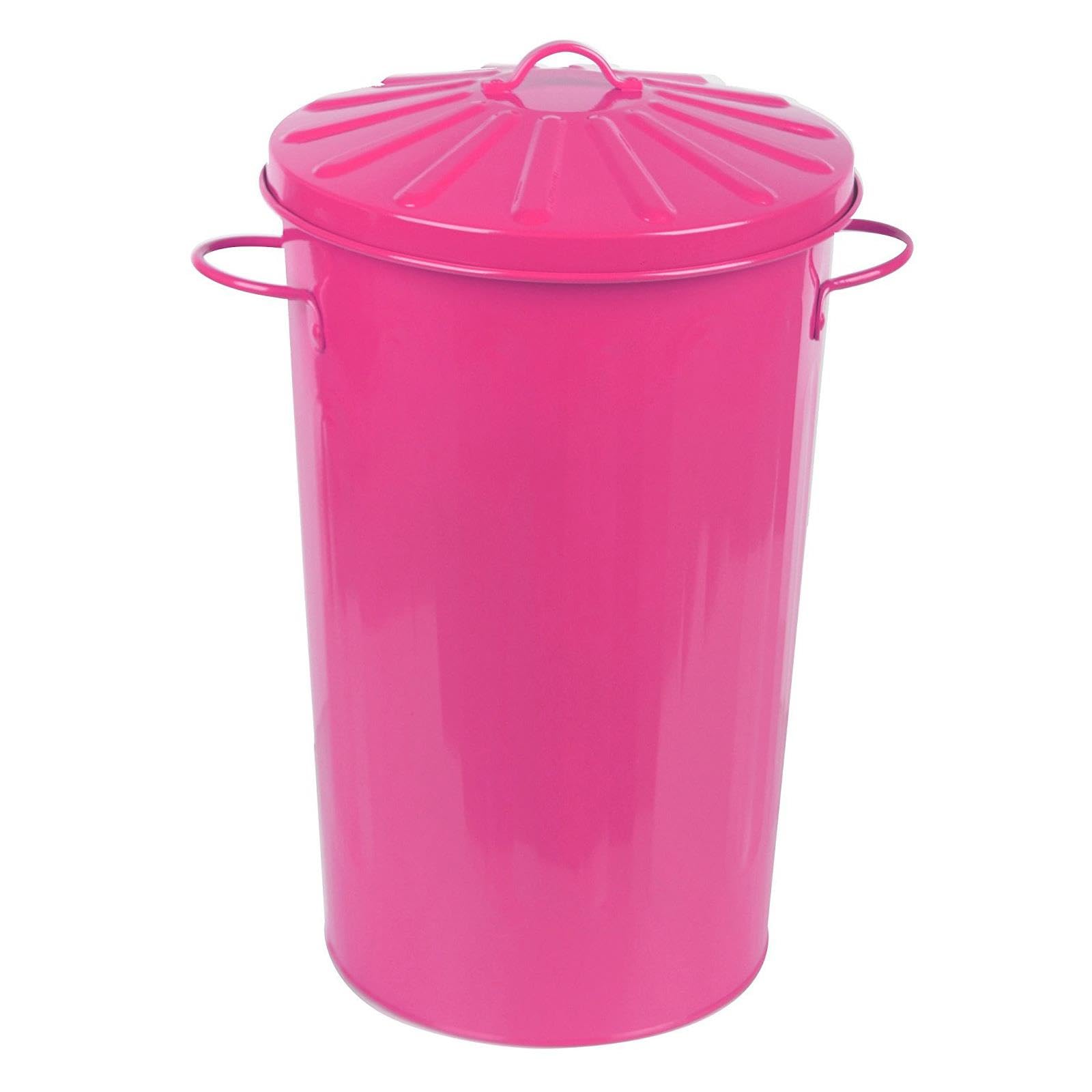 simpa 60L Colourful Vintage Style Metal Tapered Dustbins & Lids - Pink 62cm (H) x 38cm (Dia) — view 14
