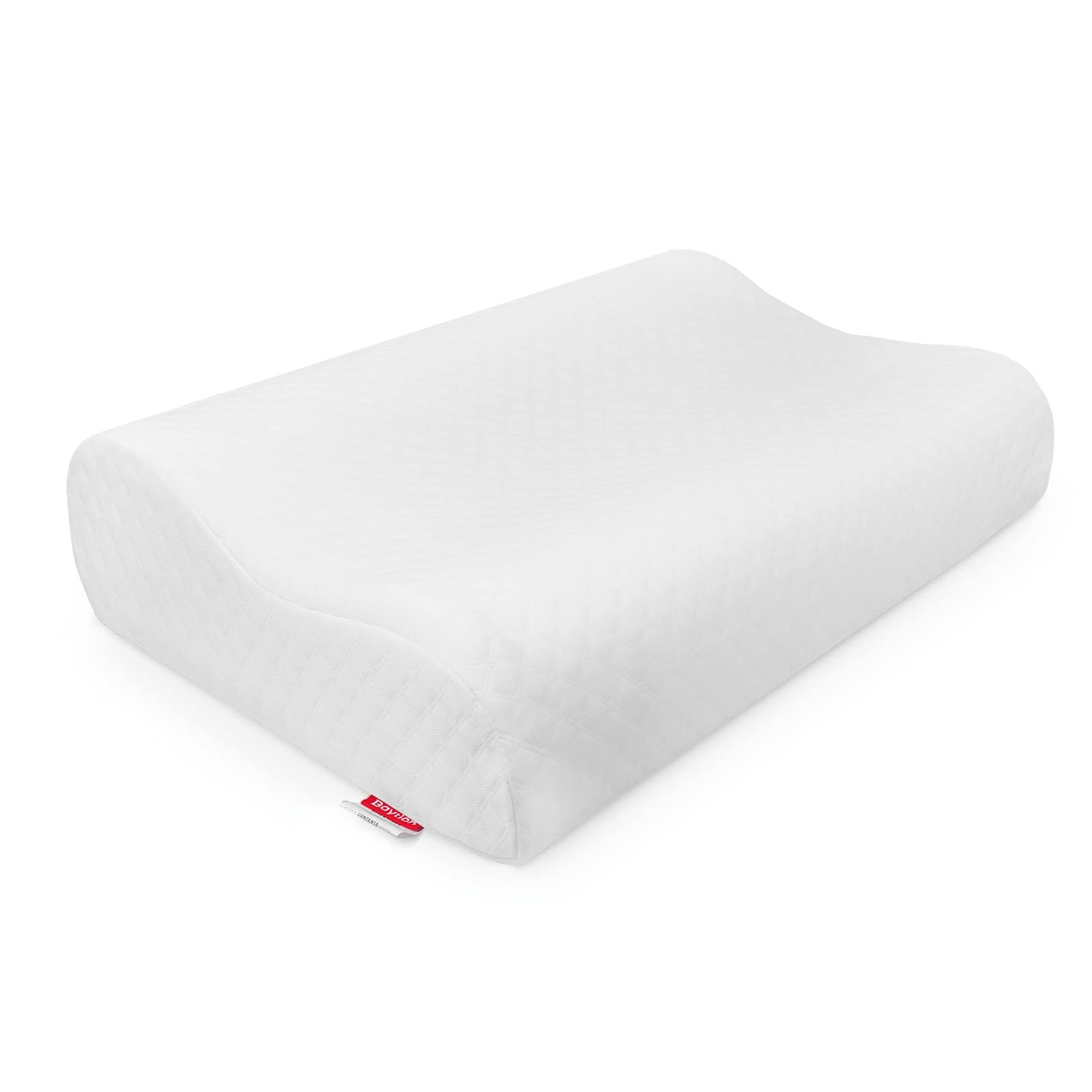 Baytion Memory Foam Pillow, Neck Designed Sleeping Pillow, Strong Neck Support Contour Bed Pillow Suitable for Side Sleepers,Washable Pillow Cover, White (60x38x10cm)