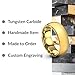 Charming Jewelers Tungsten Wedding Band Ring 7mm Men Women Comfort Fit 18k Yellow Gold Dome Polished Size 11.5