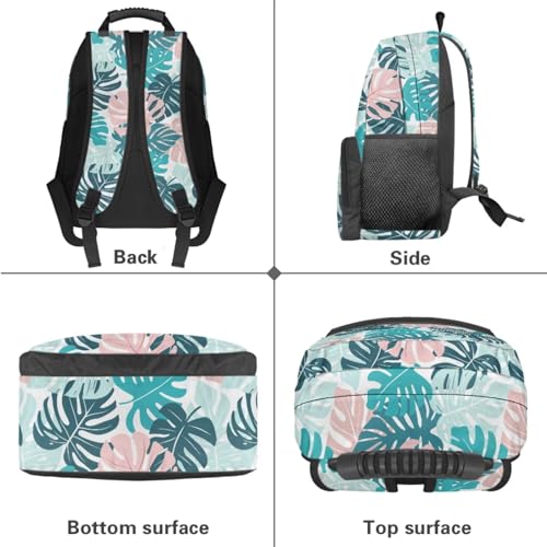 Xoenoiee Palm Leaf Pattern Backpack Set for Teens Girls Boys School Bookbag with Lunch Box Pencil Case Water Bottle Holder 4 in 1 School Bag Set4