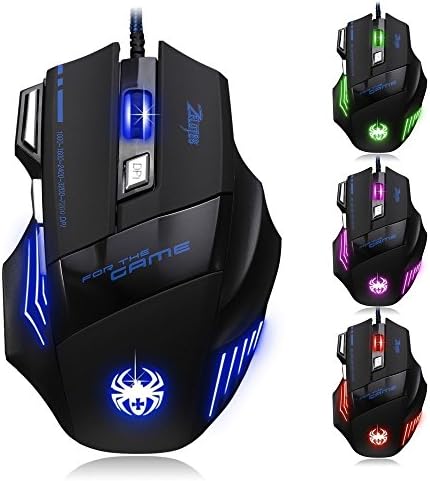 AFUNTA Zelotes Ergonomic 7200 DPI LED Optical Wired Gaming Mouse Mice 7 Buttons Appropriate Mac Professional Gamer PC Laptop computer Desktop Pocket book-Black Black(T80) AFUNTA Zelotes Ergonomic 7200 DPI LED Optical Wired Gaming Mouse Mice 7 Buttons Appropriate Mac Professional Gamer PC Laptop computer Desktop Pocket book-Black Black(T80)
