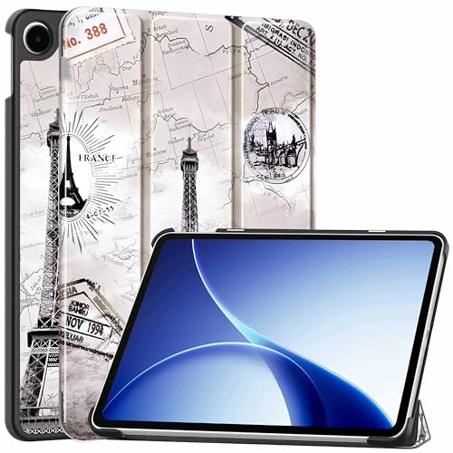 Image of ProElite Case Cover for Oppo Pad 5 12.1 inch Case, Slim Trifold Flip case Cover for Oppo Pad 5 12.1 inch Tablet [Auto Sleep Wake Feature], Eiffel