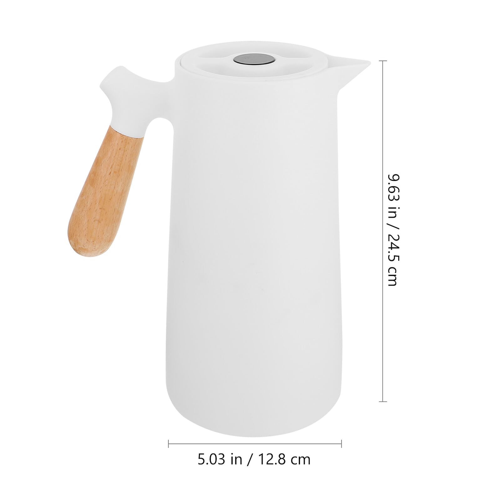 Alipis Isolierte Thermoskanne 1L mit Glas Einsatz Temperaturanzeige Doppelwandiger Warmhaltetopf für Zuhause Büro und Camping Bpa Frei Weiß