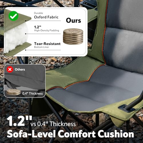 Silla de Camping Oversize Naturehike ComfortMax con Bolsa Térmica, Soporta 450 lbs, Plegable y Acolchada para Exterior, Paquete de 2 miniatura 5