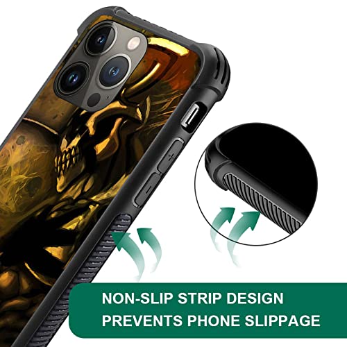 Yicomon Compatible With Iphone 14 Pro Max Case,Two-Horned Warrior Pattern Design Shockproof Non-Slip Case For Apple Iphone 14 Pro Max #TOP3