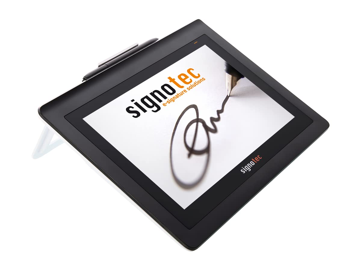 signotec Delta - Unterschriftenpad mit 10,1" Farb-LCD, Hochauflösender ERT-Stiftsensor, 2.048 Druckstufen, 500 Hz Abtastrate, RSA-Verschlüsselung, USB-Anschluss