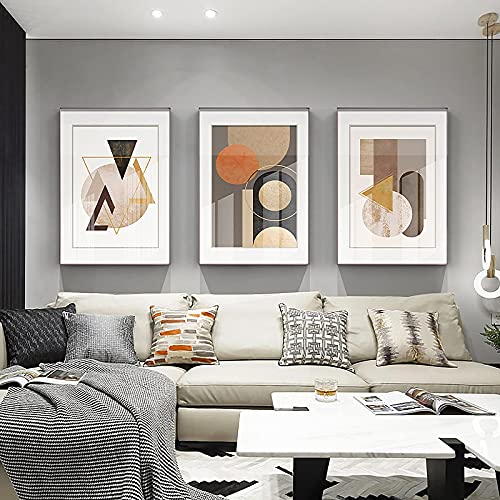 Affiche abstraite moderne pour habiller un grand mur de salon lot de 3 toiles 70x100cm