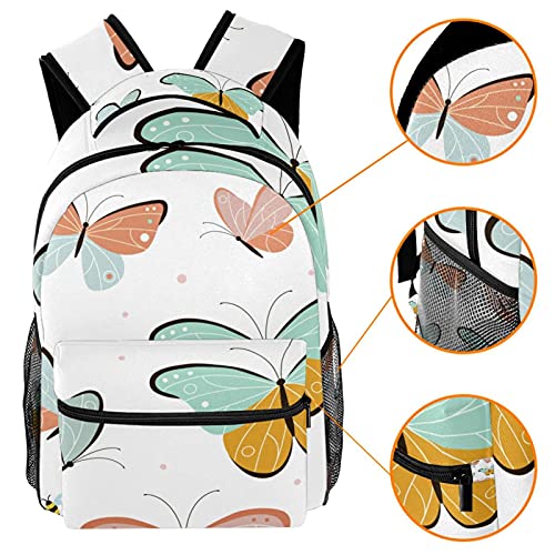 Sac à dos durable marron aquarelle papillon-01 pour école mixte