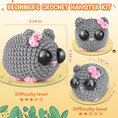 Image of Crochetta Beginner Crochet Kit with Step-by-Step Video Tutorials, Learn to Crochet for Adults & Kids, Knitting Craft Supplies, Hanging Plants Home Decor (40%+ Yarn)
