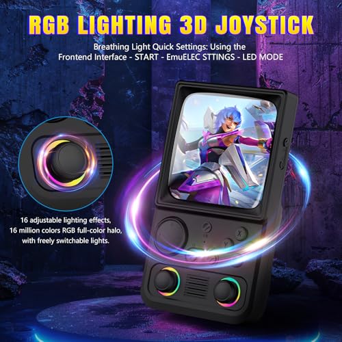Image of R36TMAX Upgraded Retro Handheld Game Console with 4000mAh Battery, 4.0'' IPS Screen, Retro Gaming Console with Portable Case, Supports WiFi Networked Fighting and OTG (128GB Black)