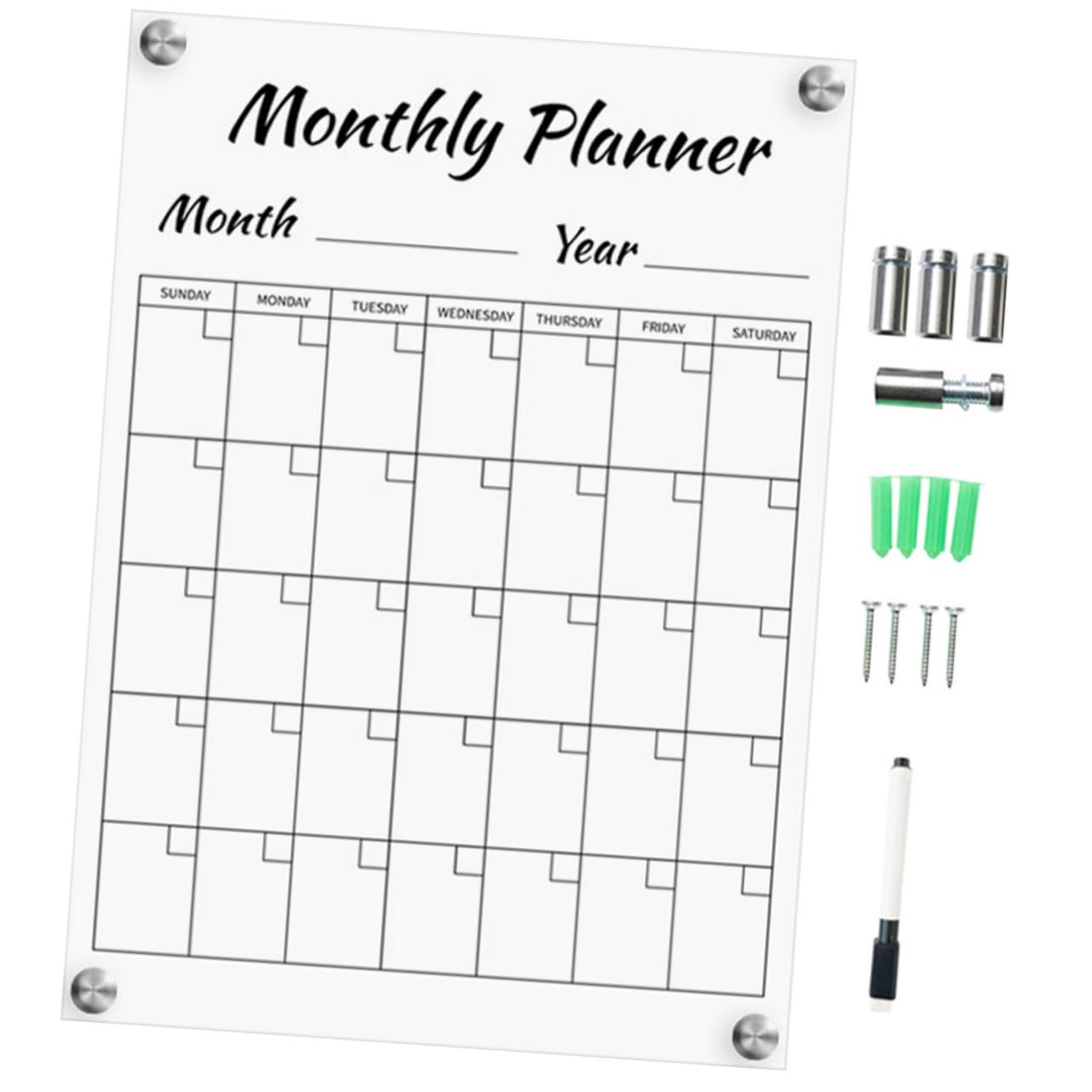 Amazon.com : STOBOK 1 Set Monthly Plan Message Board Chalkboard Monthly  Calendar Dry Erase Calendar Board Calendar White Board Horizontal Wall  Calendar Classroom Wall-mounted Acrylic Erasable Board : Office Products