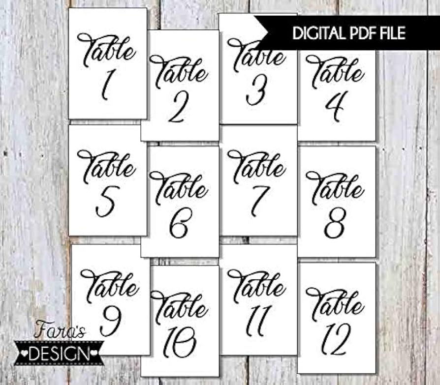 Amazon.com: Minimalist PRINTABLE- Table Numbers : Handmade Products amazon-com-minimalist-printable-table-numbers-handmade-products