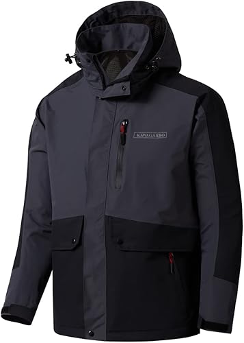 Miniatura 2 de KAWAGARBO Chaqueta impermeable resistente al viento transpirable para hombre, para pesca, senderismo, caza