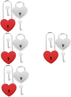 Operitacx 8 Pcs Heart Love Lock Mini Padlock Key Locker Keyed Padlocks Mini Padlocks Suitcase Lock Love Padlocks Small Padlocks School Locker Padlocks Backpack Locks with Key Lover Lock