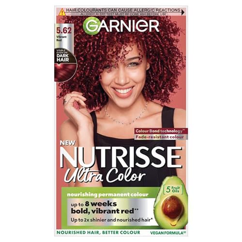 Garnier Nutrisse Ultra Color Permanent Hair Dye Intense Colour For All Hair Types 5.62 Vibrant Red