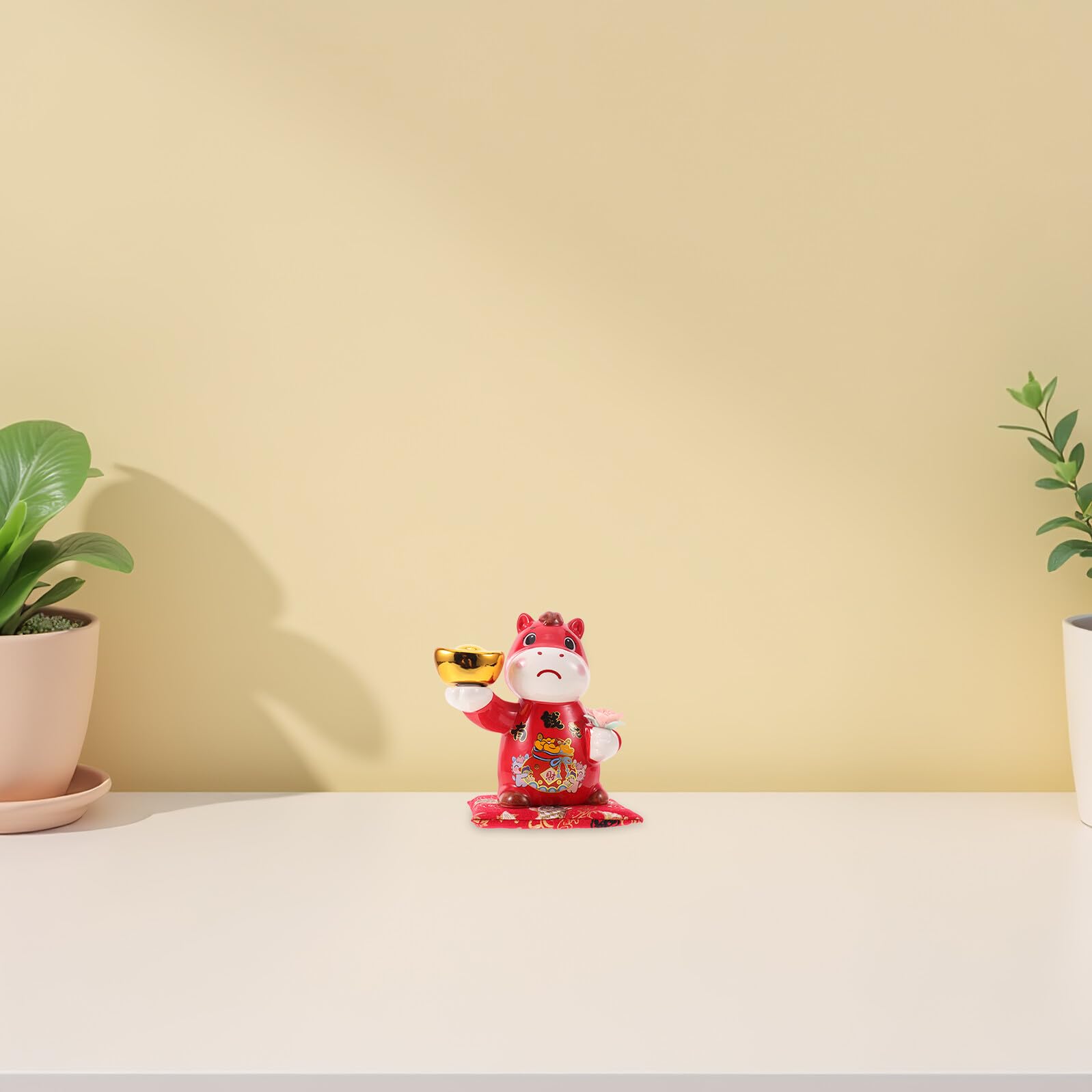 Abaodam Keramik Sparschwein Pferd Feng Shui Spardose Münzbank Neujahrsdeko Kompakt Langlebig