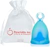 Peachlife Mini Ring Menstrual Cup – Small, Extra Firm | Reusable Silicone Tampon & Pad Alternative with Loop Pull Stem for Easy Removal | Leak-Proof Period Protection with Peachcup