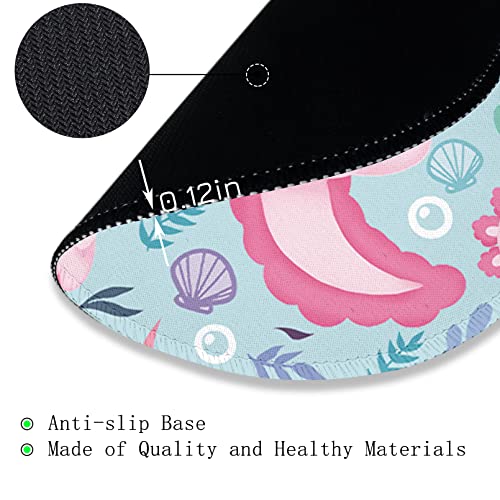 Image of Gctriki Cute Axolotl Round Mouse Pad 8.6 X 8.6 Inch,Pink Mousepad For Laptop Gaming Women,With Stitched Edge Non-Slip Rubber Base,Home Office Decor Desk Accessories