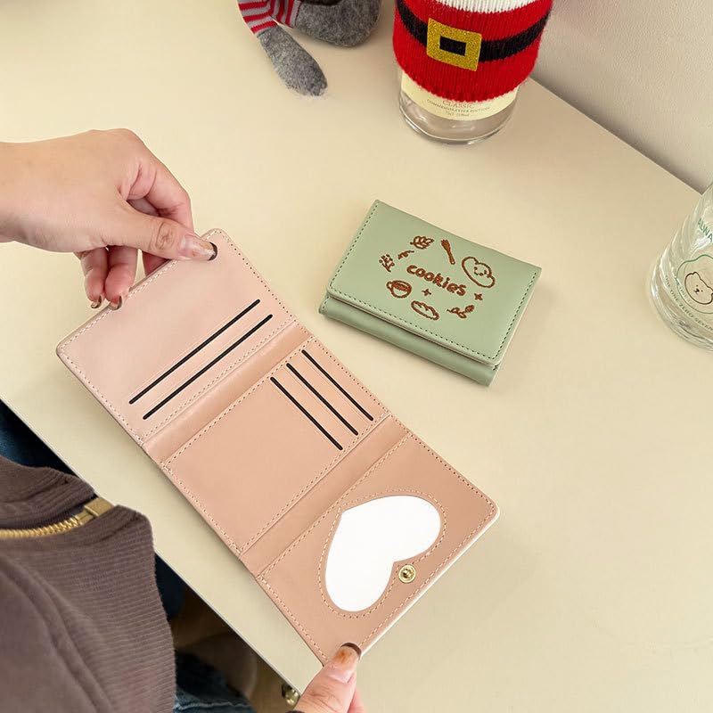 Preppy Small Portable Cute Wallets for Women Vintage Y2K Bifold Wallet Card Holder Goth Grunge Accessories (Blue,Onesize)3