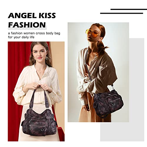 Image of Angel Kiss Hobo Handbags for Women Soft PU Leather Shoulder Handbags Ladies Purses