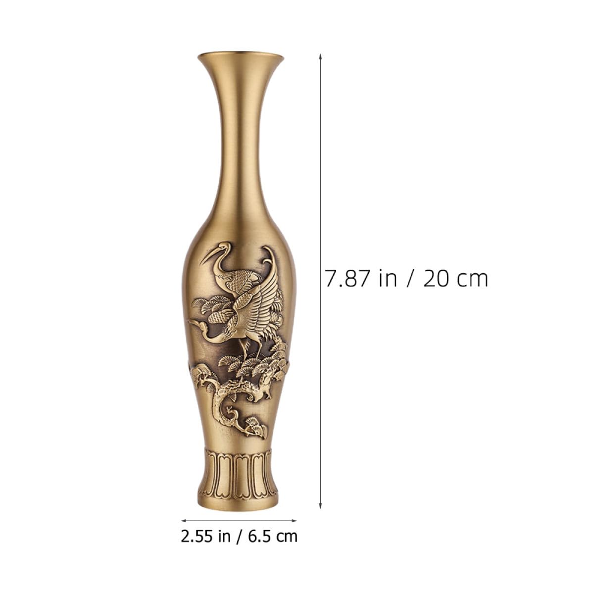 CALLARON Metallvase aus Messing mit Langer Lebensdauer für Wohnzimmer Dekoration und Elegante Tischdeko Stilvolle Hohe Vase für Frische und Künstliche Blumen