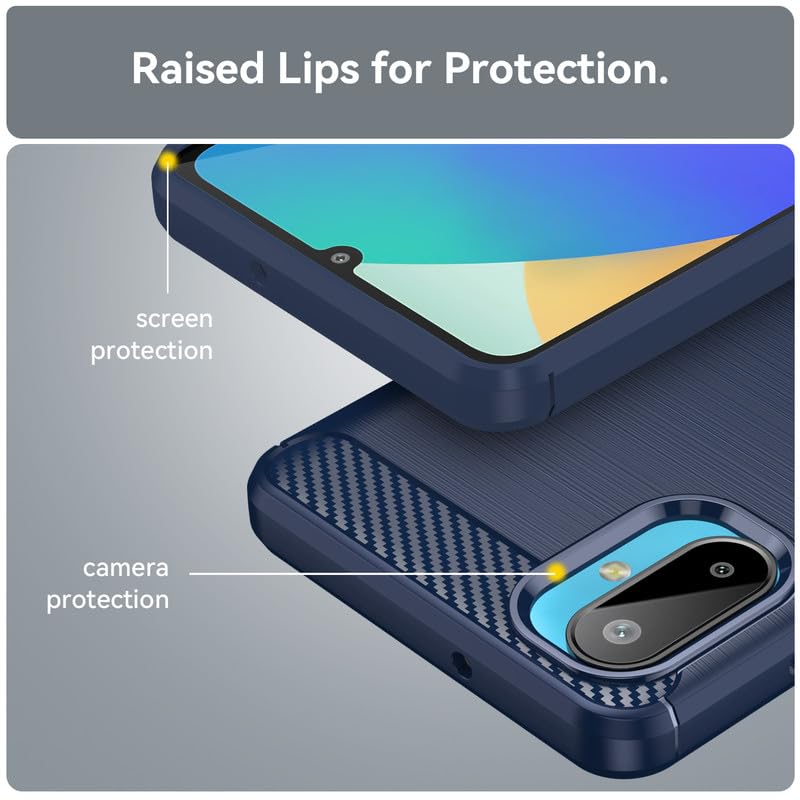 Image of Hybrid Carbon Fiber Back Case for Samsung Galaxy F06 5G / M06 5G (Blue)