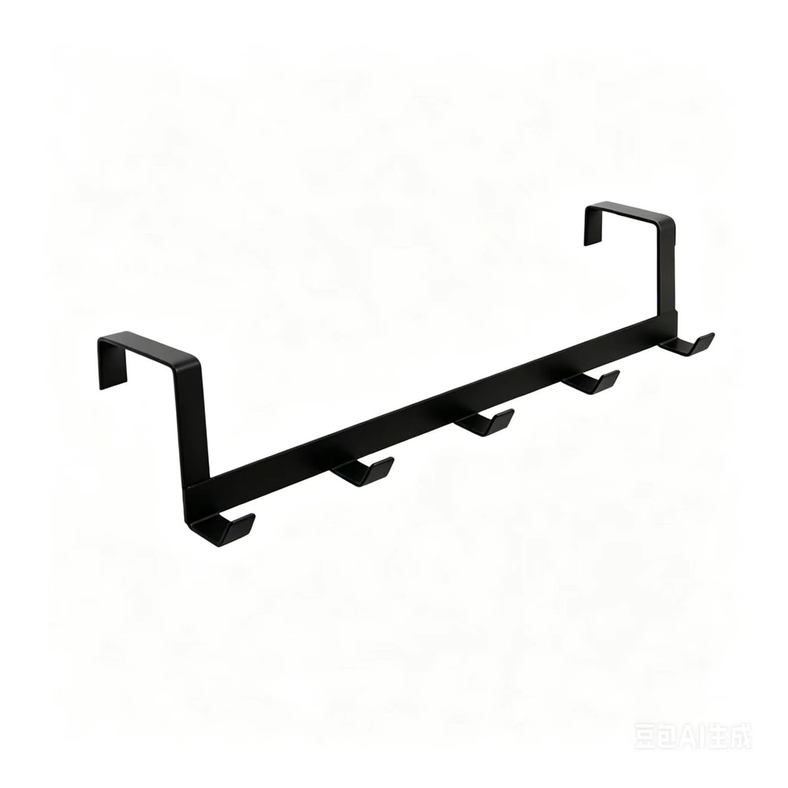 HRXEXSBAM Over-the-Door 5-Hook Hanger Rack, Multipurpose Organizer for Coat, Hat and Towel, Ideal for Bathroom Kitchen Small Spaces(1pcs-Black)