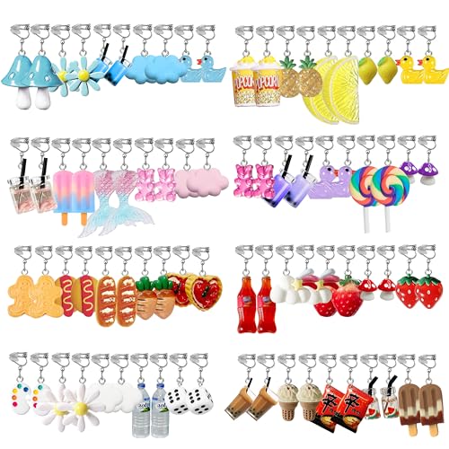 30-40 Pairs Clip On Earrings Cute Weird Funny Earring for Women Kawaii Aesthetic Non Pierced Fun Dangle Drop Earring Set…