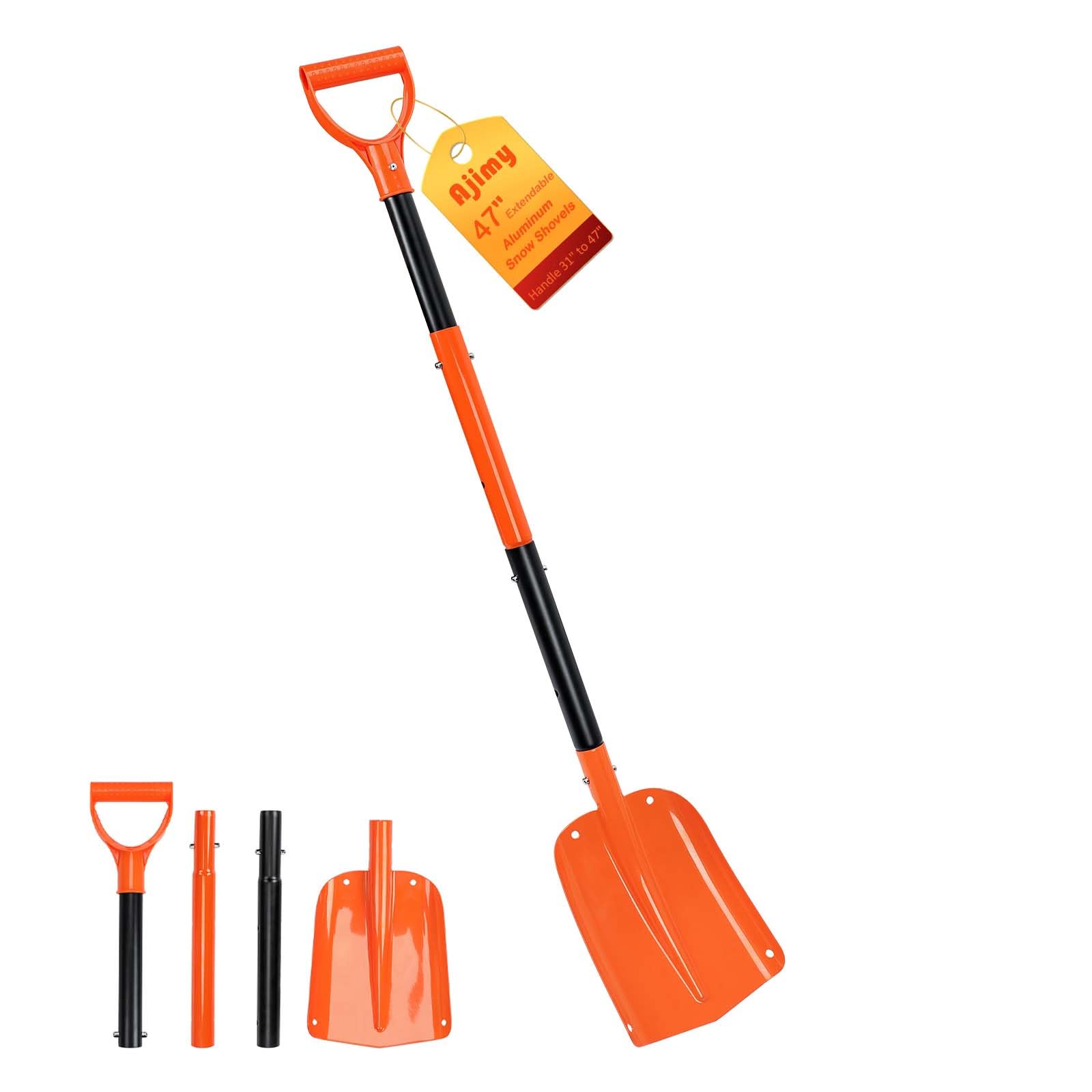 Shovel for Digging,47" Compact Extendable Aluminum Metal Shovel,Heavy Duty Shovels for Gardening,Planting,Transfer,Trenching,Camping