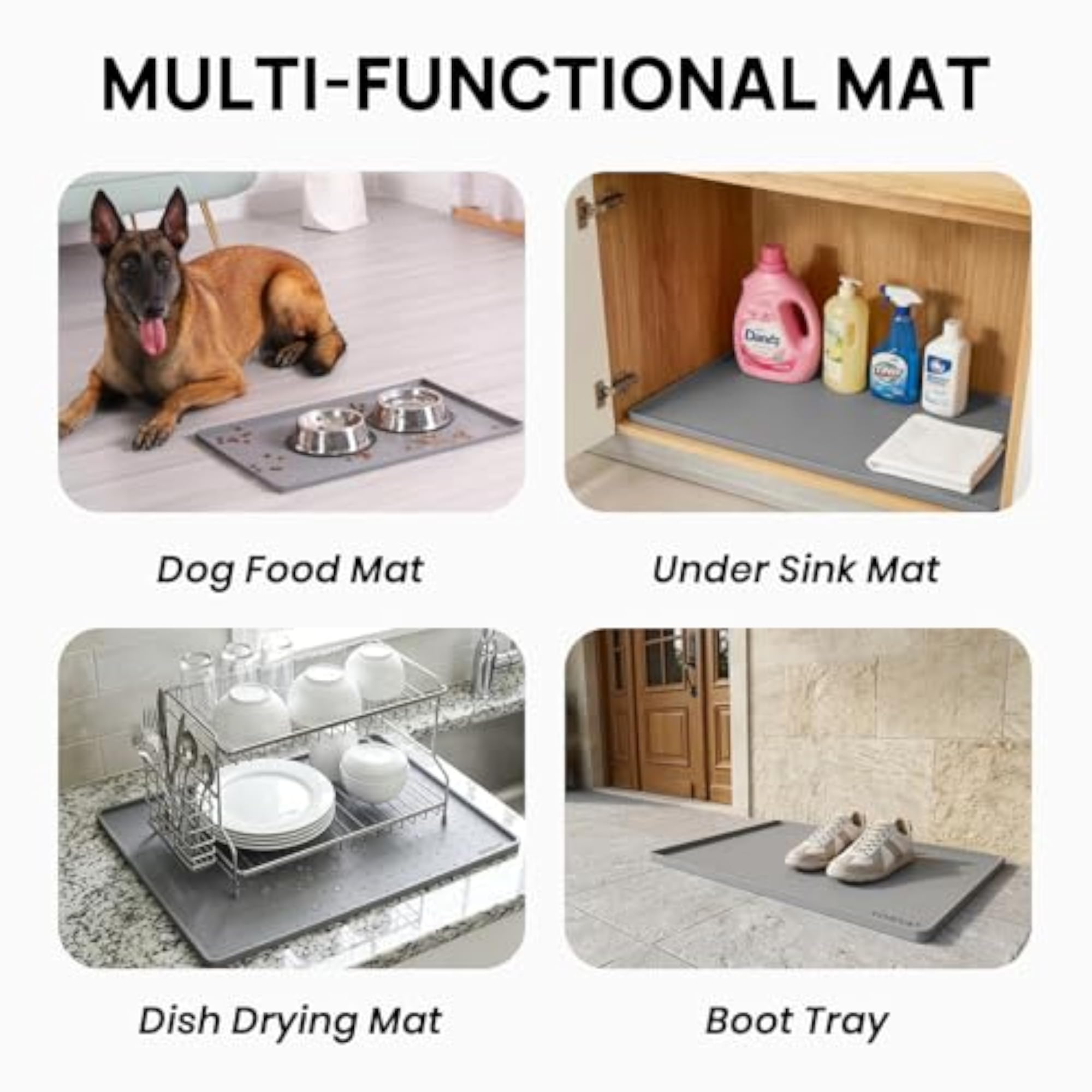 Silicone Under Sink Mat, Waterproof Kitchen Liner
