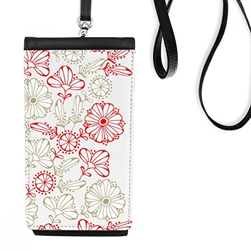 Téléphone noir porte-monnaie à fleurs pour vos balades et sorties urbaines